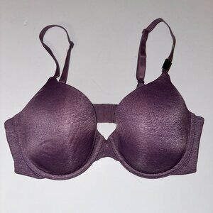 Victoria's Secret Lined Padded Uplift Semi Demi Women's Size 38C Plum Valentine
